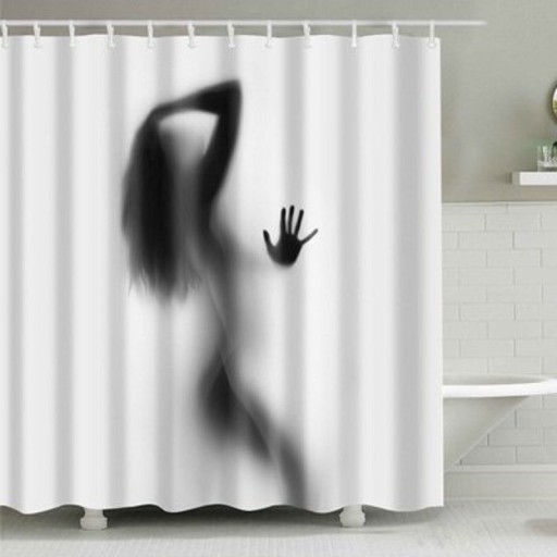 Shower Curtain with Human Silhouette Design