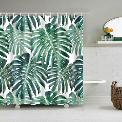 Shower Curtain with Leaves