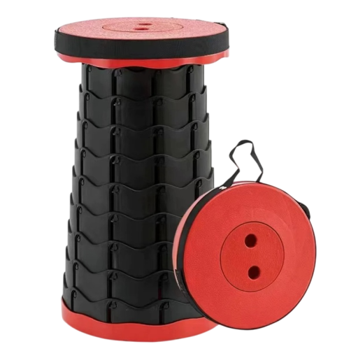 Siège pliable rétractable portable pour extérieur 25 x 25 x 44 cm Siège télescopique réglable pour le camping, la pêche, les activités de plein air