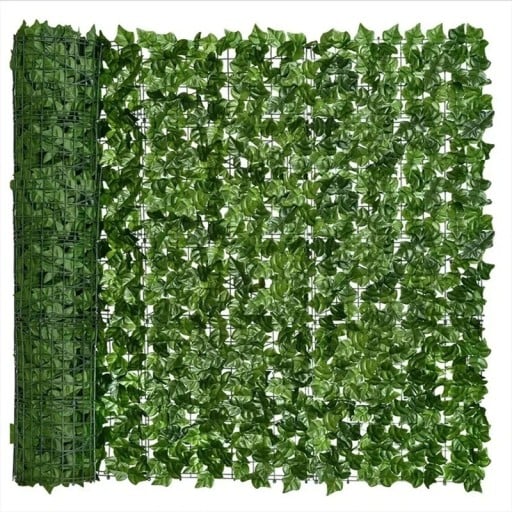 Siepe artificiale in edera 50x300 cm Pannelli fogliari verdi Paravento decorativo per balconi Protezione della privacy Recinzione da giardino esterna