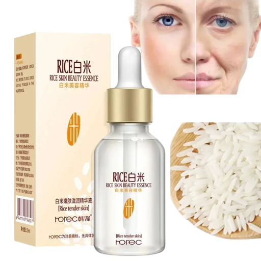 Siero per il viso con estratto di riso bianco 15 ml Riduzione dei pori Illuminazione della pelle Effetto schiarente Cura anti-invecchiamento Crema idratante