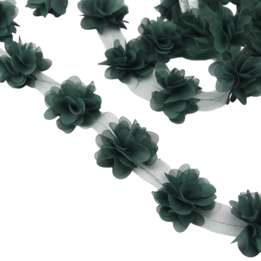Sifoninen nauha terälehdillä 5 cm 60 kpl kukkia Koristeellinen kukkanauha ompeluun vaatteiden koristeluun häät koristeet käsintehty