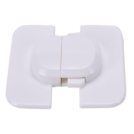 Siguranță pentru frigider împotriva deschiderii de către copii Încuiere autocolantă în două piese fără găurire Plastic alb 6,4 x 5,5 cm