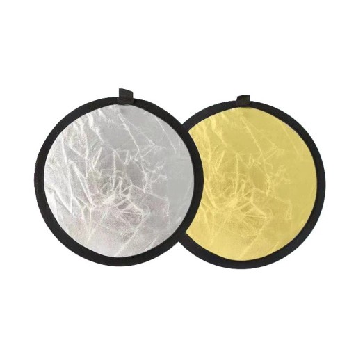 Silber-Gold Runder Fotografie-Reflektor 30cm Tragbarer Lichtdiffusor mit Handhalter Fotostudio Portraits Produkte Zubehör