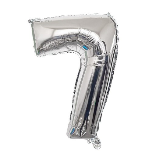 Silberner Geburtstagsballon mit einer Zahl von 40 cm