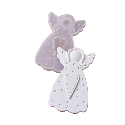 Silicone Angel Mould 13.6 x 8.6 cm Large Mould with Heart for Casting Resin, Wax, Plaster, Soap and Christmas Decorations