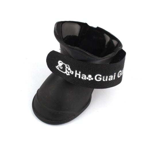 Silicone Booties for Small Dogs and Puppies Set of 4 Velcro Strap Paw Protection from Wet and Dirt on Walks