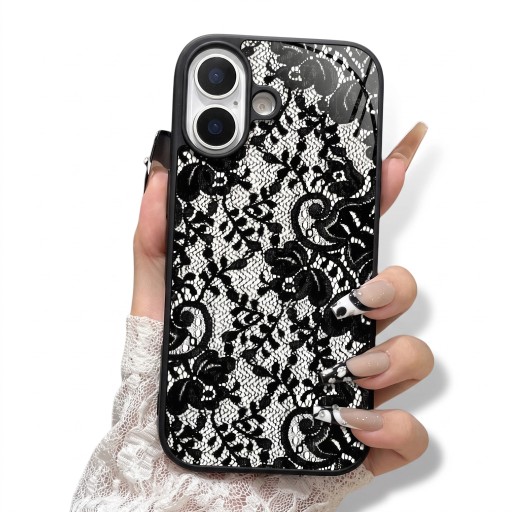 Silicone Case for iPhone 17 Lace Pattern Soft and Light Non-Slip Matte Surface Shock Resistant and Fingerprint Resistant