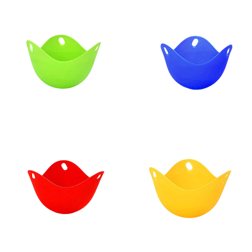 Silicone Egg Cooking Cups 9 x 6.5 cm Set of 4 Reusable Moulds Shell-Free Easy Cleaning Steam Cooking Eggs
