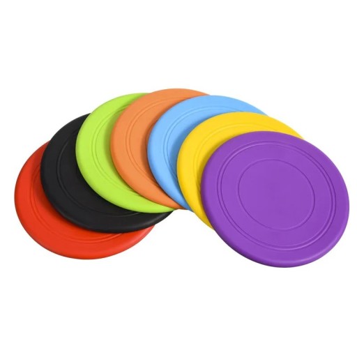 Silicone Flying Disc for Dogs and Cats 17.8 cm Colourful Bite-Resistant Interactive Toy for Training and Fetching