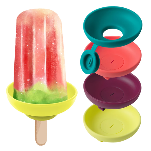 Silicone Ice Lolly Holder 9 x 9 x 3.5 cm Children's Ice Cream Holder Washable Non-Slip Cup Against Dripping Silicone Mould