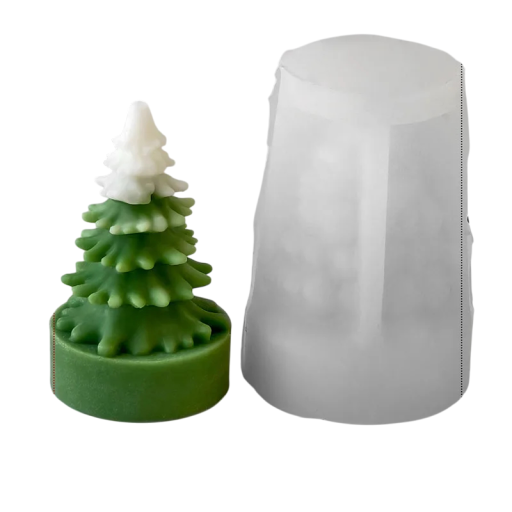Silicone Mould 6.8 x 4.7 cm Christmas Tree with Branches Mould for Casting Wax, Resin, Plaster, Soap and Candle Making