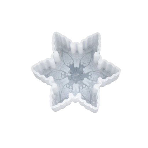 Silicone Mould 8.3 x 7.3 cm Relief Snowflake Mould for Casting Wax, Resin, Plaster, Soap and Christmas Decorations