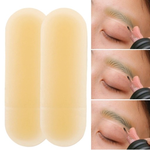 Silicone Training Pads for Eyebrows 10 pcs 60 × 20 mm Flexible Practice Patches for Eyebrow Shaping