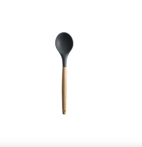 Siliconen houten lepel met houten handvat