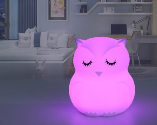 Siliconen LED-nachtlampje - Uil