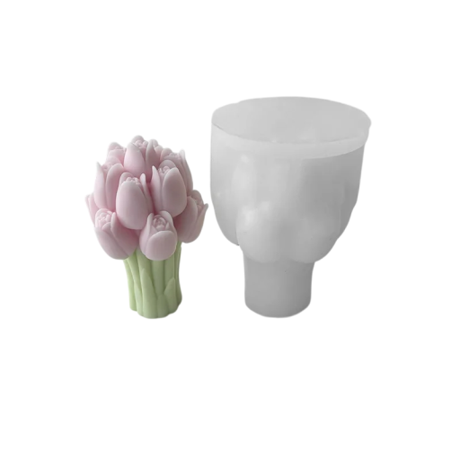 Siliconen mal voor het maken van zeep 10,7 x 7,5 cm Bos tulpen Handgemaakte zeep kaarsen gieten