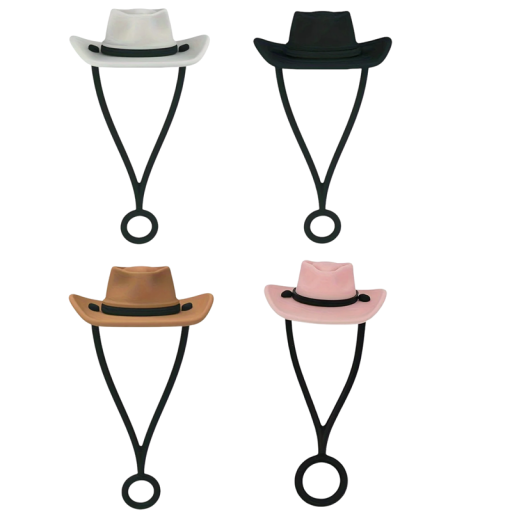 Siliconen rietjeshoes 6,1 x 3,2 cm 4 stuks Cowboyhoed beschermkap Rietje voor Stanley Cup Stijlvolle accessoire herbruikbaar