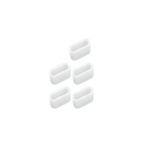 Siliconen transparante stofkap voor USB Type C 5 stuks stofkap datapoortkabelhoes anti-verlies