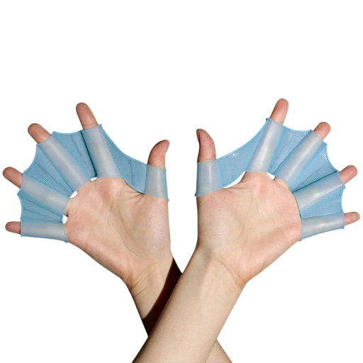 Siliconen zwemhandschoenen met zwemvliezen, halve vingers, zwemvliezen, watersporttraining, 17 x 5,5 cm