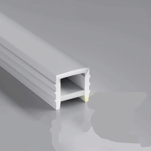 Silikon LED profil 1 m Uden kant 10 x 10 mm Fleksibel med diffuser Til indbygning i rille Hvid Til LED-strimmel Uden LED-strimmel