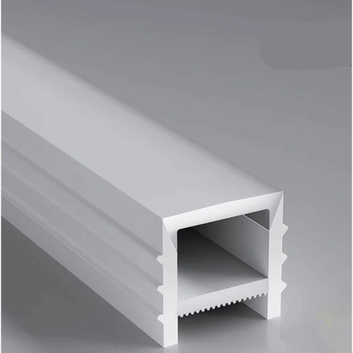 Silikon LED profil 16 x 16 mm Uden kant Længde 1 m Fleksibel Med diffuser Hvid Indbygget montering i rille Til LED-strimmel Uden LED-strimmel