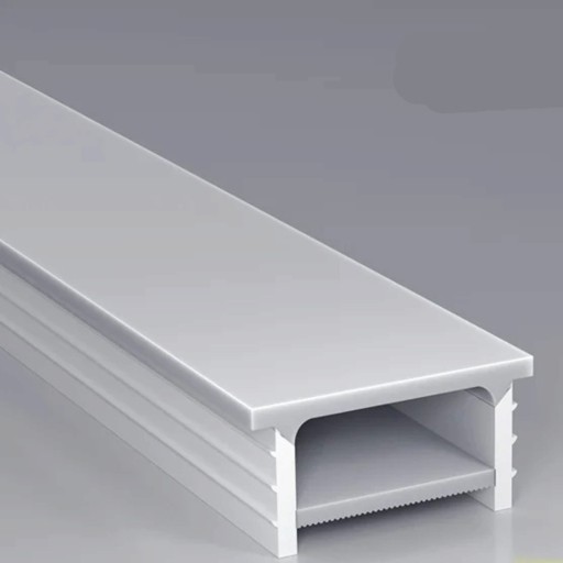 Silikon LED Profil 20 x 14 mm Weißer Rand 24 mm Länge 1 m Flexibel Mit Diffusor Einbauinstallation in Nut Für LED Streifen Ohne LED Streifen