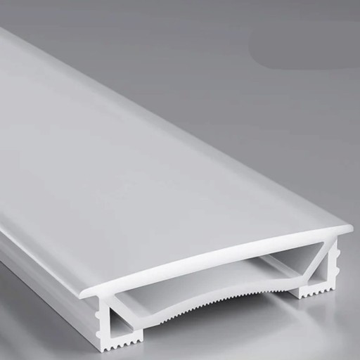 Silikon LED-profil 40 x 10 mm Hvid kant 45 mm Længde 1 m Fleksibel Med diffuser Indbygget montering i rille Til LED-strips Uden LED-strips