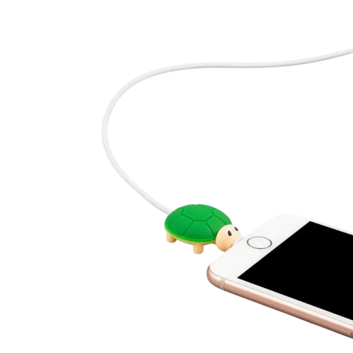 Silikonbeskyttelse til kabel med skildpadde motiv Beskyttelsesovertræk til iPhone kabler Blød plast Dekoration og beskyttelse af stik