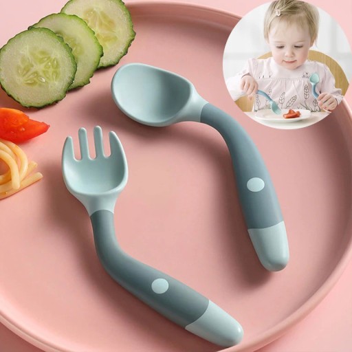 Silikone babyske med gaffel 2 stk.