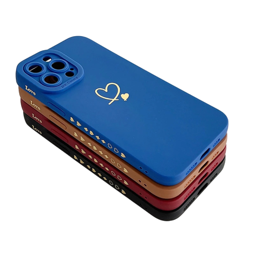 Silikone cover med hjerte til iPhone 16 Plus Farverigt silikone cover med hjerte til iPhone 16 Plus Blødt cover med kærlighedsindskrift til iPhone 16 Plus