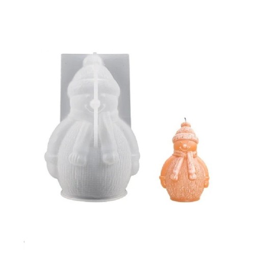Silikone julelysform - snemand 10 x 6,8 cm