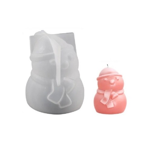 Silikone julelysform - snemand 6,9 x 5,9 cm