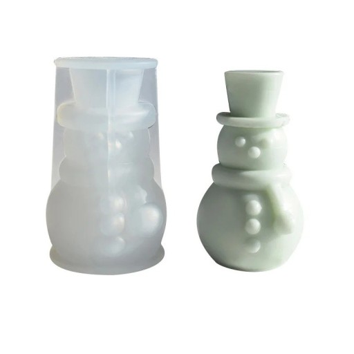 Silikone julelysform - snemand 7,1 x 4,4 cm