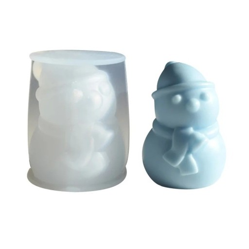 Silikone julelysform - snemand 7,1 x 5 cm