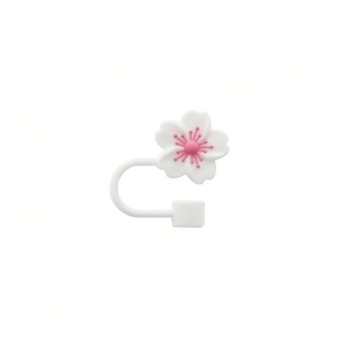 Silikone sugerørsbetræk Blomst Stanley Cup 2,79 x 1 cm Beskyttende sugerørsbetræk Dekorativ hætte Silikoneprop Reservedel