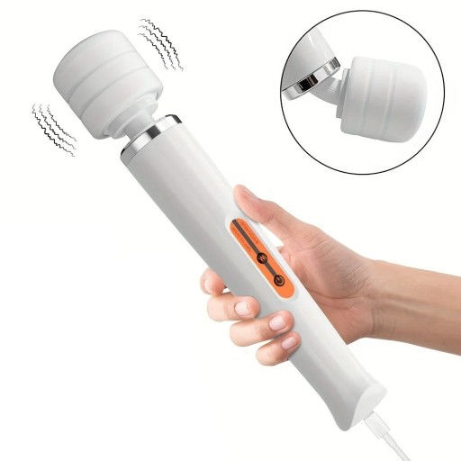Silikone tryllestavvibrator med 10 vibrationstilstande og USB-opladning til helkropsmassage, diskret emballage
