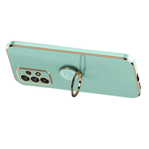 Silikonecover med guldkant og stativ til Samsung Galaxy A54 5G