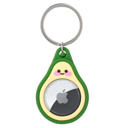 Silikoneetui til Apple AirTag sød hund avocado tegneserie design med nøglering og vandtæt cover med kabel til bagage