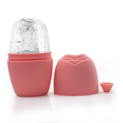 Silikoneform til isrulle til opstramning af huden. Is-ansigtsmassageværktøj. Løftende isrulle til ansigtet for at fjerne hævelse og mørke rande under øjnene. 11,7 x 7 cm.
