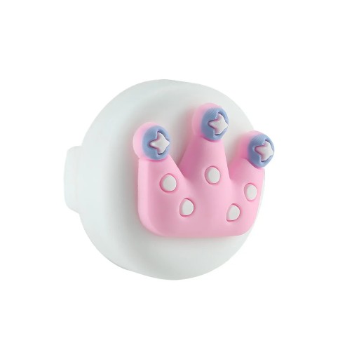 Silikonenkoffer voor AirTag waterdicht met roze kroon voor kinderschoenveters GPS-tracker accessoires beschermhoes 35x27x20mm