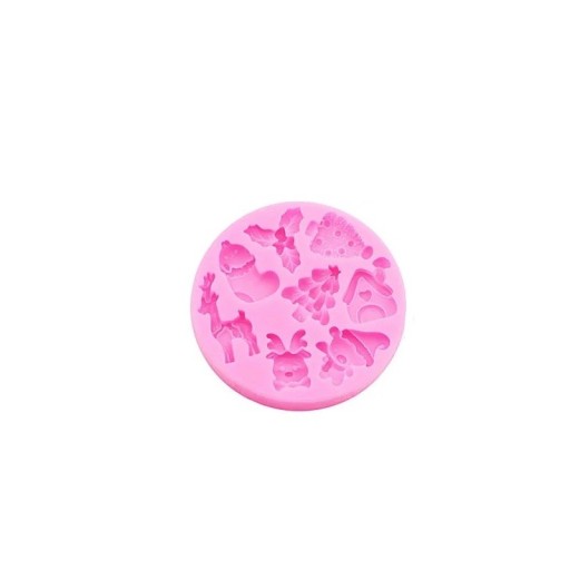 Silikonform 7,1 x 1 cm Julmotiv ren, snögubbe, järnek Form för gjutning av vax, harts, gips, choklad och tvål