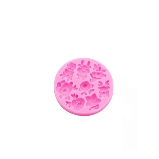 Silikonform 7,2 x 1 cm Julefigurer Santa, rensdyr, snemænd Form til støbning af voks, harpiks, gips, sæbe og chokolade