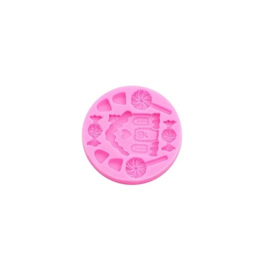 Silikonform 7,3 x 0,9 cm Pepparkakshus och godis Form för gjutning av vax, harts, gips, choklad och juldekorationer