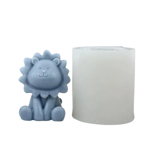 Silikonform für einen Löwen 5,8 x 6,5 cm Große Form in Form eines sitzenden Löwen zur Herstellung von Kerzen und Gießlingen
