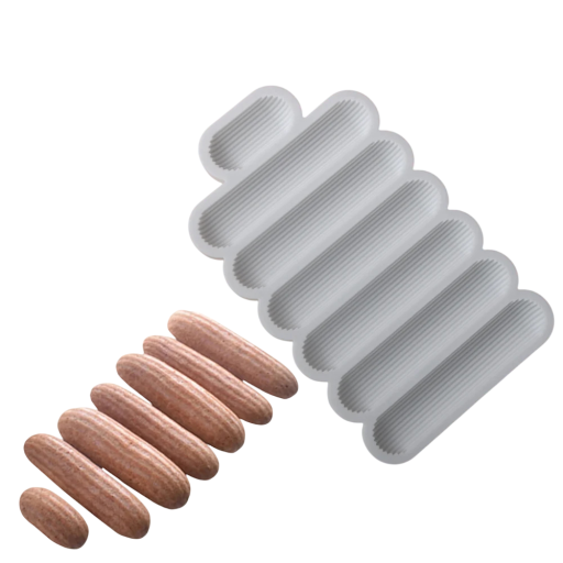 Silikonform til bagning af småkager og konfekt 13 × 21 cm Ribbede form til lange stænger Dessertform til kreativ bagning