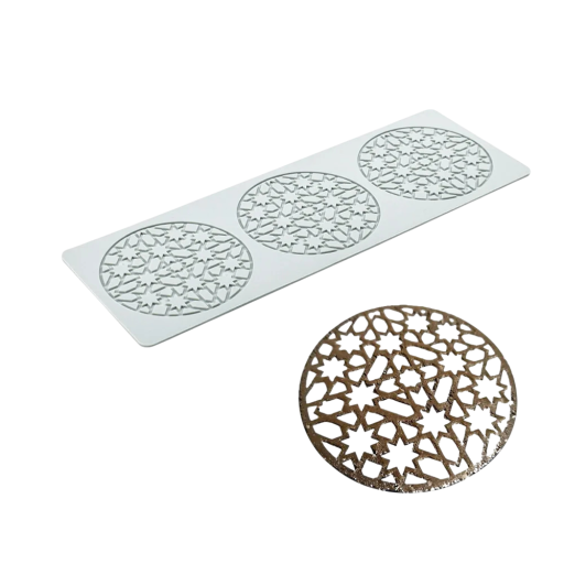 Silikonform til kagedekoration stjernemotiv 125 x 360 mm fleksibel silikon lys blå form til desserter bagetilbehør