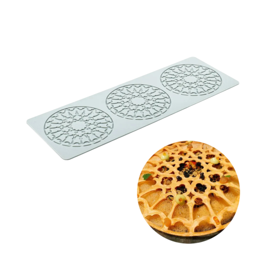 Silikonová forma na geometrický dekor 125 x 360 mm pružný silikon světle modrá forma na dorty dezerty zdobení cukrářská pomůcka