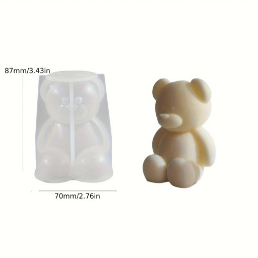 Silikonová forma na výrobu mýdla 8,7 x 7 cm Velký medvídek Ruční výroba mýdla Svíček Pryskyřice DIY odlévání
