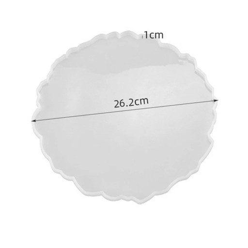 Silikonová formička na pryskyřici kulatá s vlnitým okrajem 26,2 x 1 cm Forma na odlitky pryskyřičné tácy a podložky